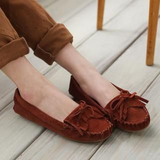 Genuine Leather Fringed Moccasins Genuine Leather Fringed Moccasins