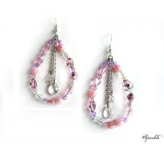Pink tear drop earrings