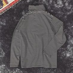 Milioner - Striped Turtleneck Long-Sleeve T-Shirt Milioner - Striped Turtleneck Long-Sleeve T-Shirt