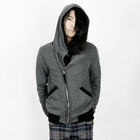 Rememberclick - Diagonal-Zip Hooded Jacket