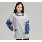 Ukki - Polka-Dot Trim Long-Sleeve Top