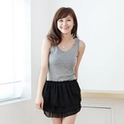 CatWorld - Layered Chiffon-Hem Tank Dress
