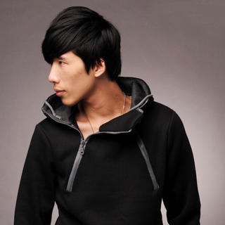 Zip-Detail Hooded Pullover