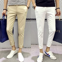 RIVOLO - Plain Cropped Slim Fit Pants RIVOLO - Plain Cropped Slim Fit Pants
