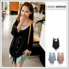 E MAGIC MIRROR - Set: Off-Shoulder Knit Top + Camisole