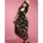 JK2 - Sleeveless Floral Chiffon Maxi-Dress