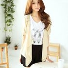 Tokyo Fashion - Tab-Sleeve Draped Chiffon Cardigan