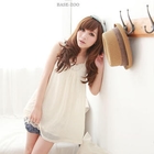 ZOO - Sleeveless Lace-Hem Top