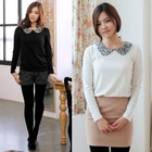 Celli Girl - Lace Collar Long-Sleeve Top