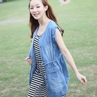 eFashion - Drawstring Buttoned Denim Top