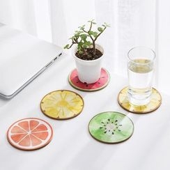 Home Simply - Set of 4: Fruit-Print Coaster Home Simply - Set of 4: Fruit-Print Coaster