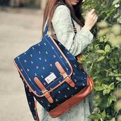 SUPER LOVER - Contrast-Trim Buckled Canvas Backpack SUPER LOVER - Contrast-Trim Buckled Canvas Backpack