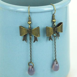 Copper Pretty Ribbon Long Earrings Copper Pretty Ribbon Long Earrings