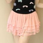 CICI-SHOP - Elastic-Waist Layered Mesh Skirt