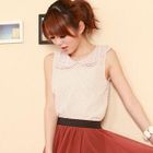 ZOO - Sleeveless Layered Collar Dotted Top
