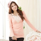 LOYER.mod - Lace-Neckline Puff-Sleeve Top