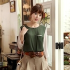 CLICK - Color-Block Chiffon Top