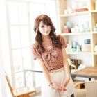 Tokyo Fashion - Tie-Neck Patterned Blouse