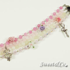 Sweet & Co. - Sweet Ballet Girl Pink Crystals & Pearl Silver Bracelet