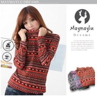 Maymaylu Dreams - Nordic-Patterned Turtleneck Top