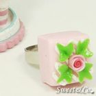 Sweet & Co. - Pink Rose Chocolate Silver Ring