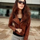 Ando Store - Faux Feather Biker Jacket