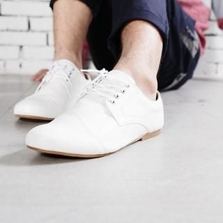 Faux-Leather Lace-Up Sneakers