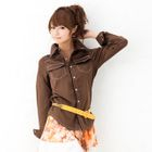 ageha@shibuya - Lace Heart Print Long-Sleeve Shirt
