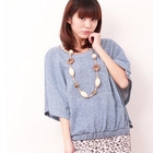 ZOO - Gathered-Waist Batwing-Sleeve Top