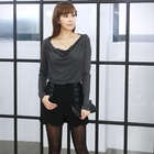 TIARA - Cowl Neck Long-Sleeve Top