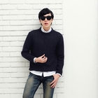 SLIM&FIT - Contrast-Trim Double-Breasted Jacket
