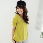 OrangeBear - 3/4-Sleeve Pocket-Accent T-Shirt