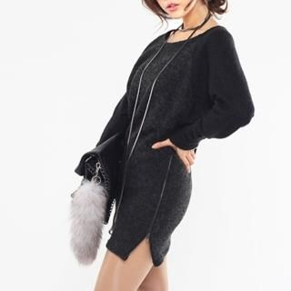 Side-Zip Knit Tunic
