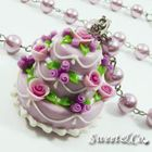 Sweet & Co. - Sweet 3layer Purple Cream Cake Long Crystal Pearl Necklace