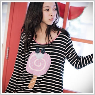 Lollipop Print Stripe Long Top