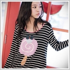 Clair Beauty - Lollipop Print Stripe Long Top
