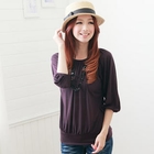 F-DNA - 3/4-Sleeve Shirred Top
