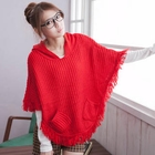 CatWorld - Fringe-Hem Hooded Poncho