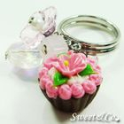 Sweet & Co. - Sweet Floral Chocolate Cupcake Pearl Silver Ring