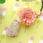 Miss Girl - Corsage & Rhinestone Heart Mobile Strap