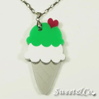 Sweet & Co. - Green Mirror Ice-Cream Silver Necklace