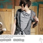 Monkey Shop - Inset Cardigan Draped Collar Top
