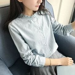 白金天使 - 皱摺领长袖衬衫 白金天使 - 皱摺领长袖衬衫