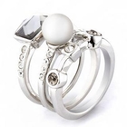 Moonbasa - Rhinestone Ring Set
