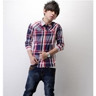 SeventyAge - 3/4-Sleeve Plaid Shirt