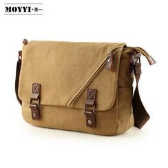 Moyyi - 饰扣袋盖帆布邮差包 Moyyi - 饰扣袋盖帆布邮差包