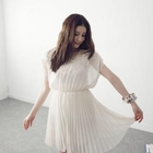 D.P-Shop - Crochet Neckline Chiffon Dress