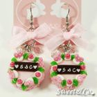 Sweet & Co. - S&C Sweet Ribbon Pink Rose Cake Earrings