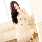 Tokyo Fashion - Cherry-Accent Mesh-Hem Dress