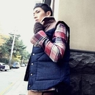 MITOSHOP - Faux-Leather Panel Padded Vest
